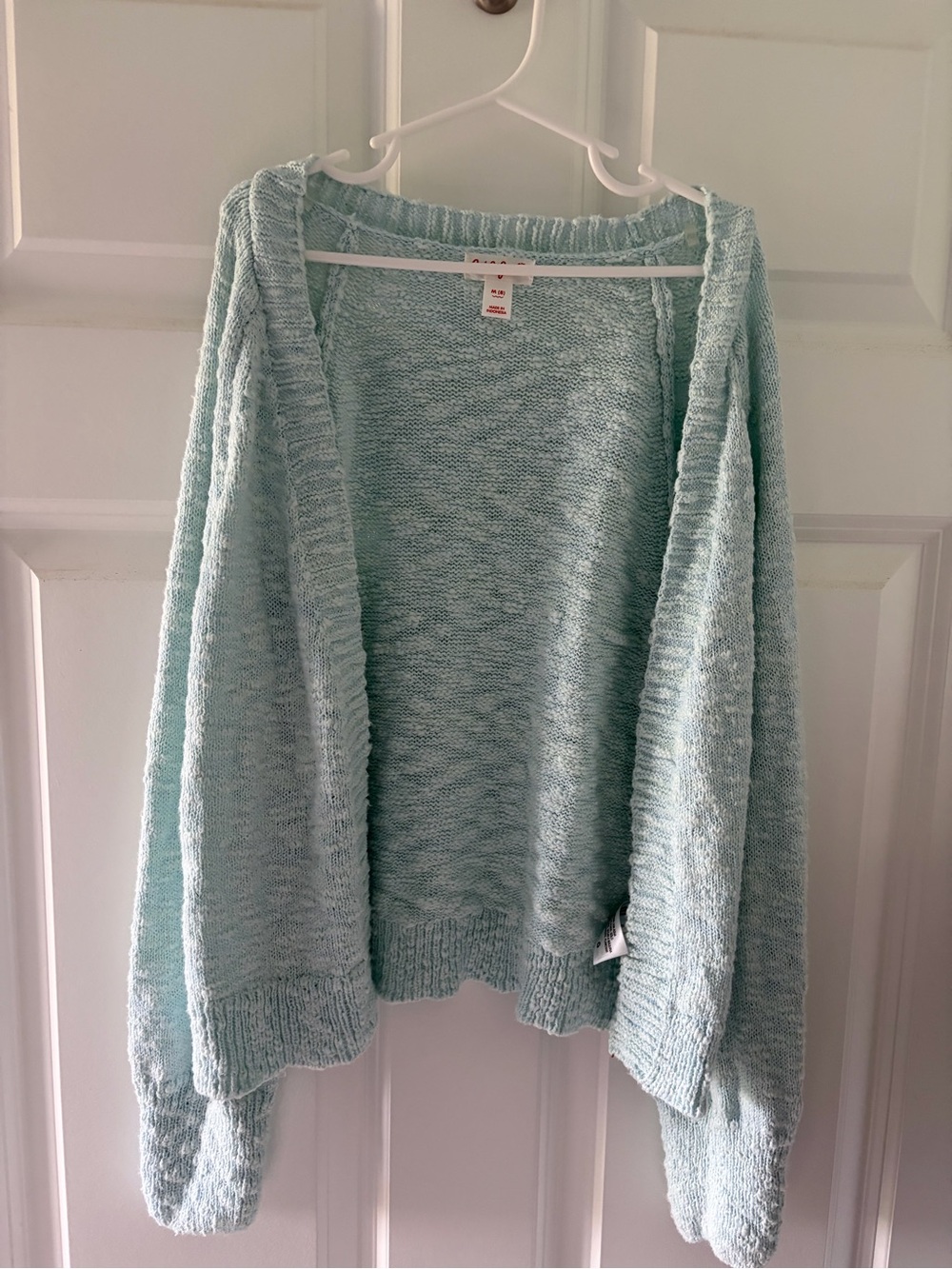 Cat & Jack Light Aqua Open-Front Knit Cardigan